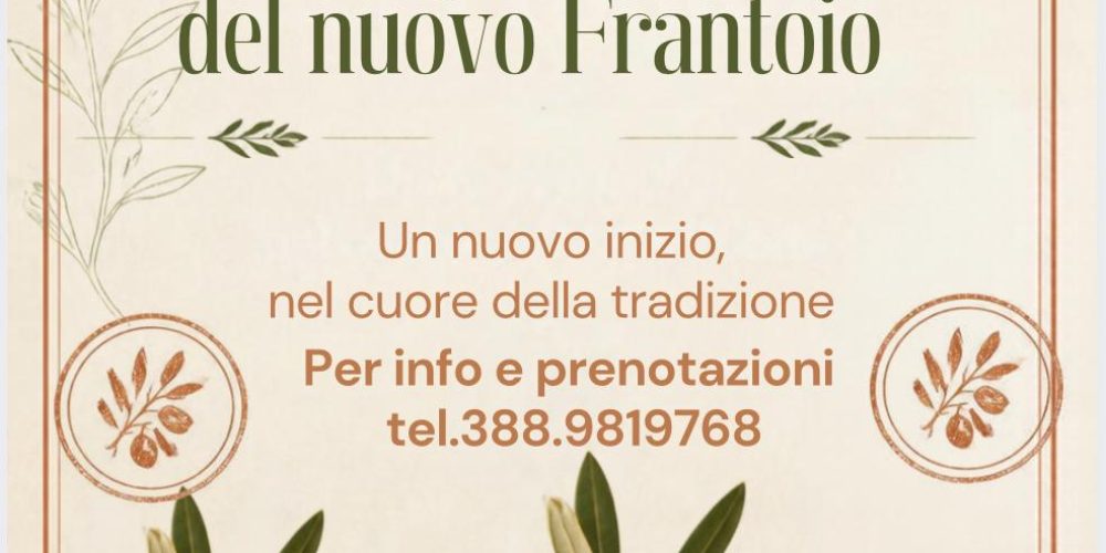 Apertura 2026  Frantoio Cesano